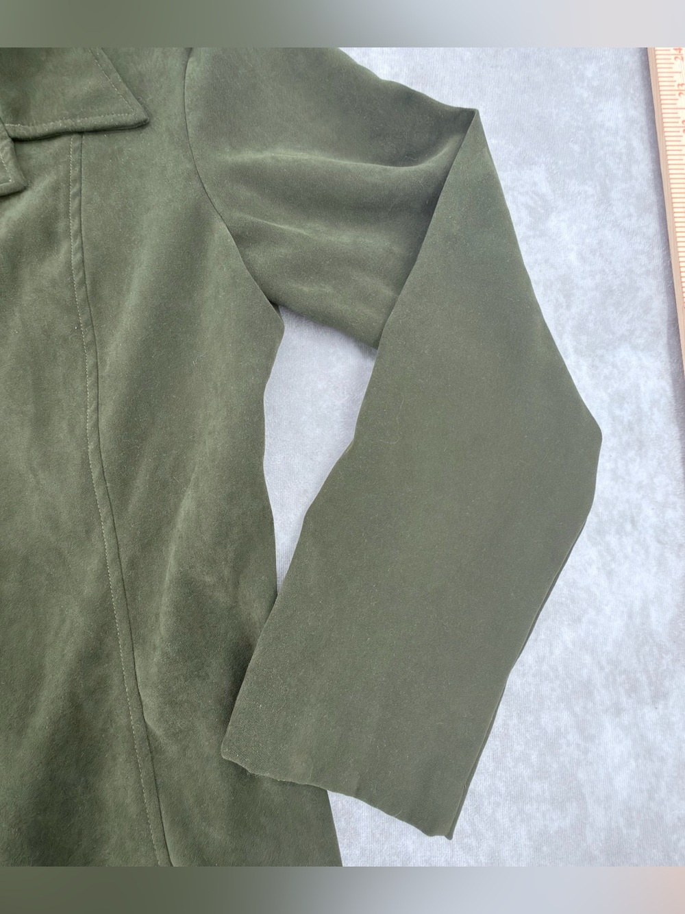 Tracy Evans Olive Green Suede Blazer Jacket - Picture 2 of 9